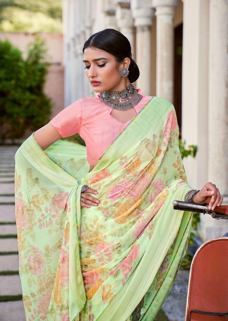 Kashvi Tanvi Fancy Chiffon Printed Ethnic Wear Designer Saree Collection